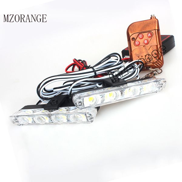 

12v 2x4 led strobe автомобили предупреждение свет пульт дистанционного управления проблесковый аварийного flasher тележки автомобиля drl дне