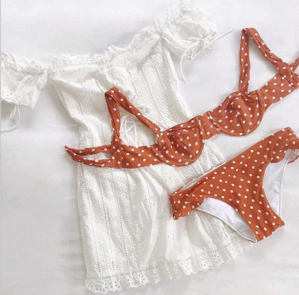 

women's split bikini point lotus edge explosive swimming suit