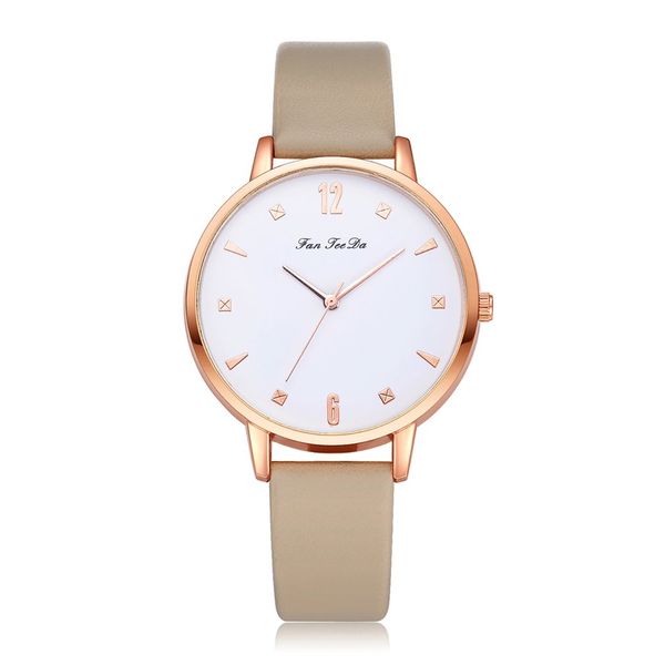

genboli women business quartz watches leather strap simple casual analog quartz wristwatch for dropshipping, Slivery;brown