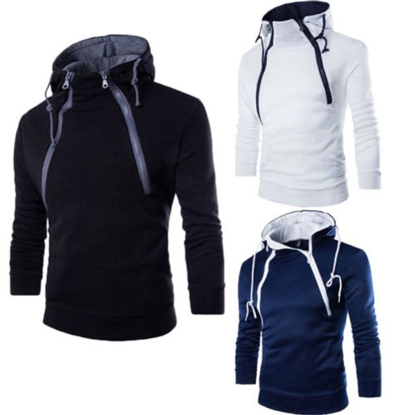 

2019 new fashion men's hoodie warm hooded sweatshirt coat jacket outwear jumper sweater wram autumn casual slim top, Black;brown