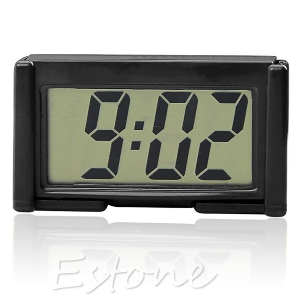 

new interior car auto desk dashboard digital clock lcd screen self-adhesive bracket