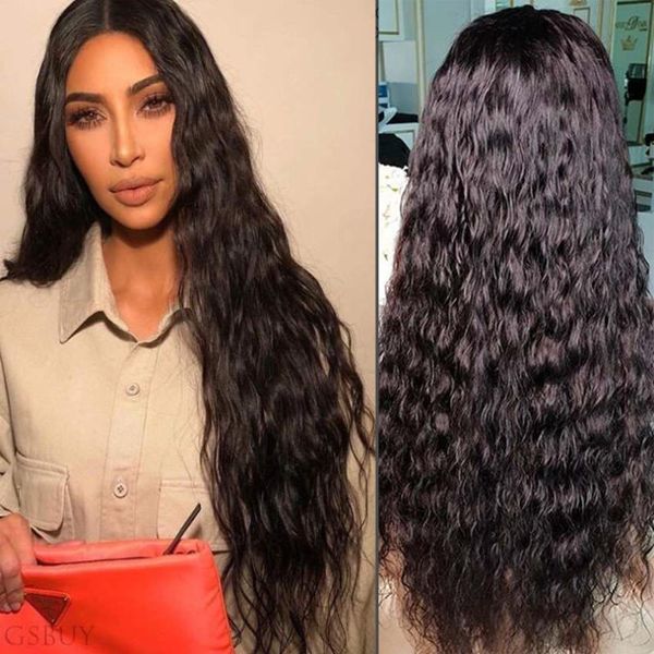 

synthetic 13*4 lace front wig natural hair wig black 24 inch loose deep wave brown synthetic wigs for black women baby hair