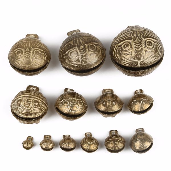 

pick size 13 vintage style tibetan brass bell tiny bead craft decorative tiger head ethnic bracelet chinese feng shui