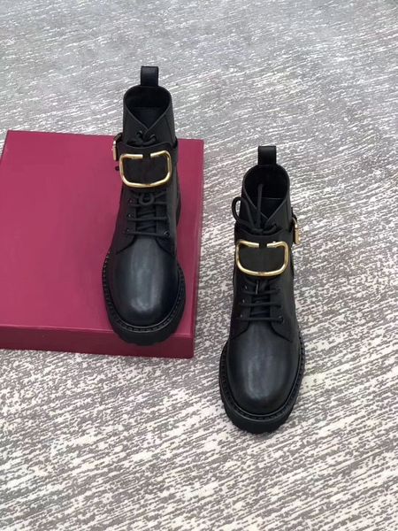 

popular style women casual high-low heel espadrilles martin boots lace shoe motorcycle boots valen sneakers ladies leather shoes 35-41, Black