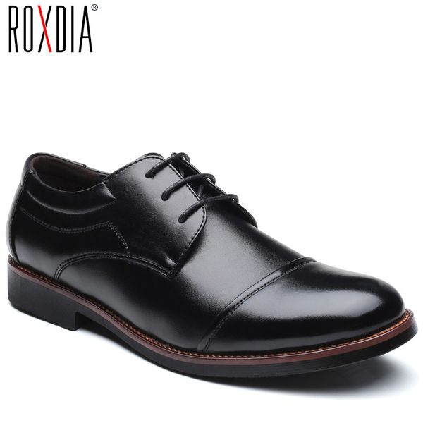 

roxdia men dress shoes formal business work soft patent leather pointed toe for man male men's oxford flats rxm074 size 39-48 y200420, Black