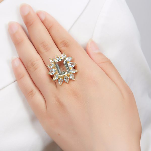 

18k gold diamond rings jewelry for women blue z peridot sapphire rings jade or jaune turquoise bizuterias gemstone, Golden;silver
