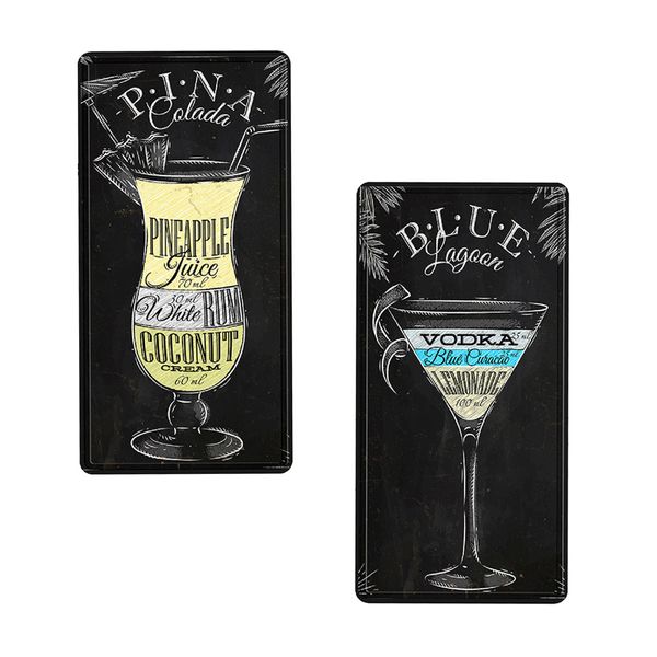 

2pcs 15x30cm vintage metal tin sign plaque wall art poster bar pub beer home