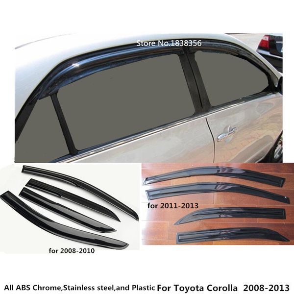

car cover stick lamp plastic window glass wind visor rain/sun guard 4pcs for toyota corolla altis 2008 2009 2010 2011 2012 2013