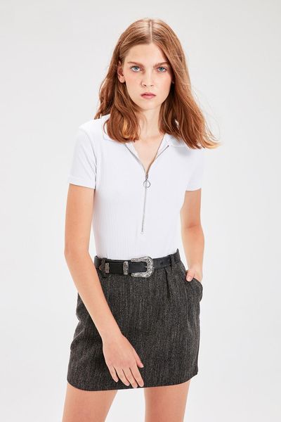 

trendyol антрацит basic юбка twoaw20et0073, Black