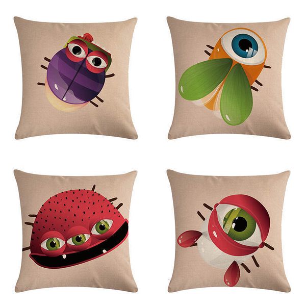 

горячие продажи красочные декоративные симпатичные маленькие монстры глаза смешные rascal energetic жизнь подушка обложка диван наволочка zy