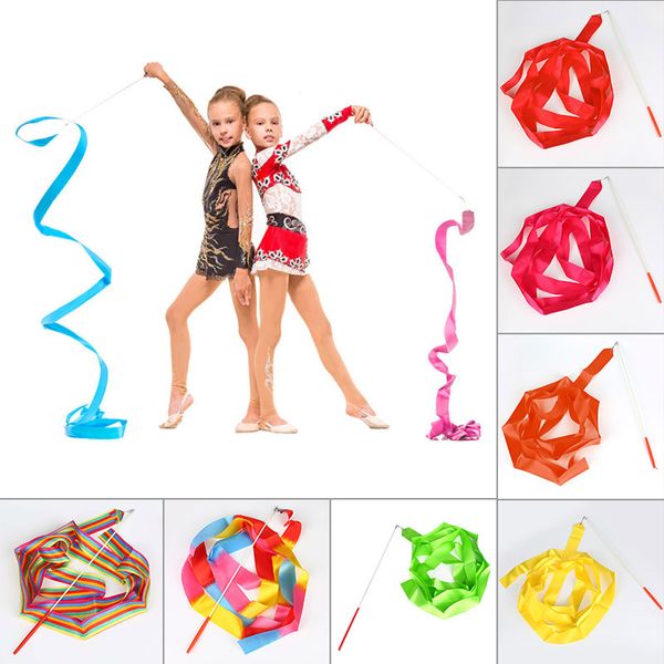 

newly design dance ribbon gym rhythmic gymnastics rod art ballet twirling stick 4m bhd2