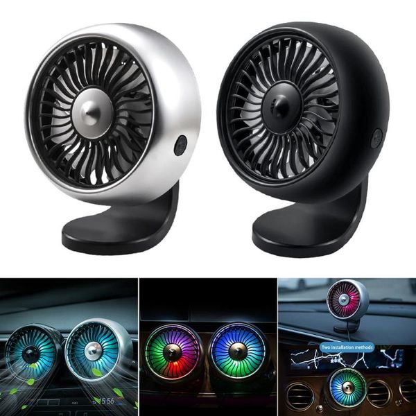 

gisaev 3.5inch usb car fan with ambient lights interior car lights 3 speed control fan 12v 24v universal accessories