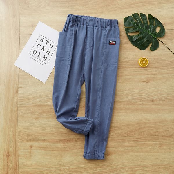 

детская одежда мальчики девять брюки дети мальчики повседневные брюки хлопок новая мода гарем брюки, Blue