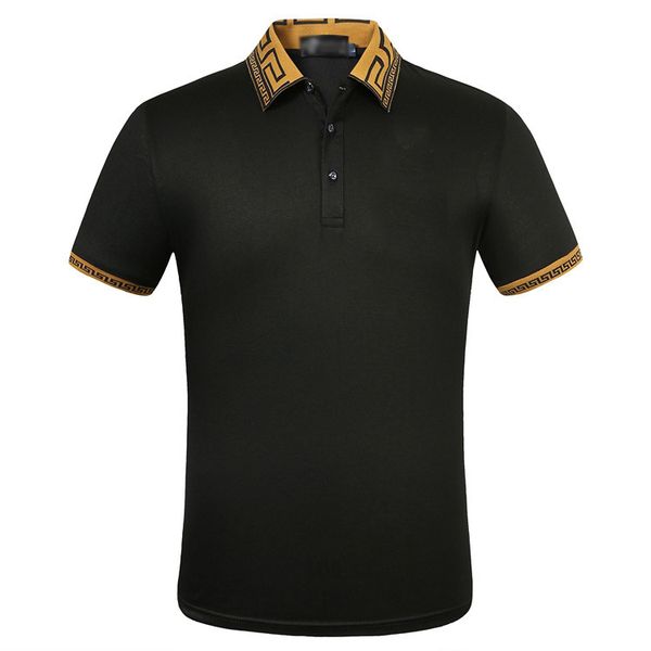 

2020 poloshirt solid polo shirt men luxury polo shirts short sleeve men's basic cotton polos for boys brand designer polo homme mp78, White;black