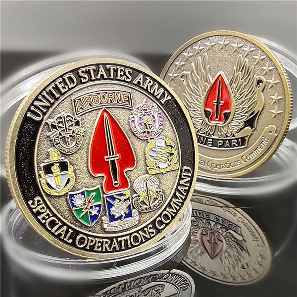 

DHL ship 50pcs United States Army Airborne Commemorative Coin Souvenir Challenge Collectible Coins Collection Art Craft Gifts wholesale