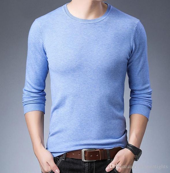 

men o-neck knitted sweaters long sleeved knitted slim fit designer bottoming sweater, White;black