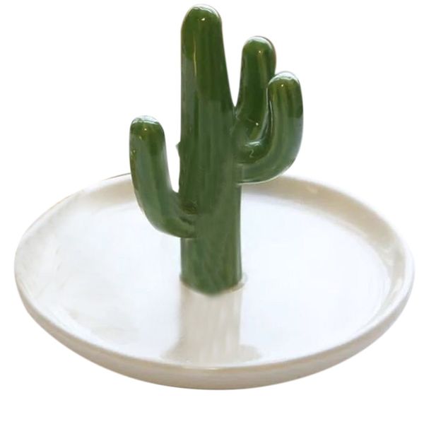 

nordic cactus shaped jewelry display storage trays stand dish holder cactus trinket plant dish ring storage decoration