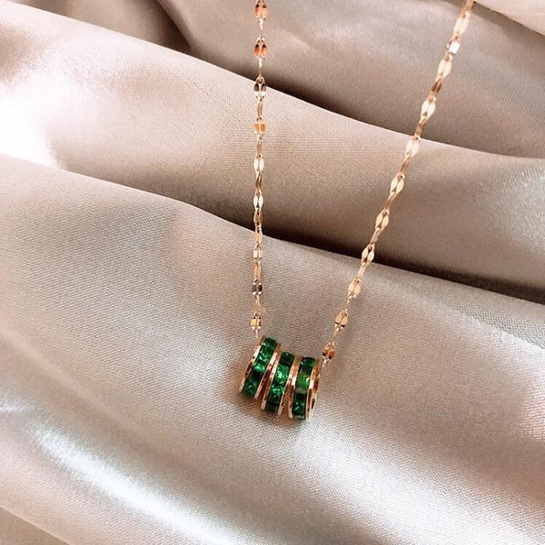 

2020 new korean fashion titanium steel pendant necklace female personality clavicle chain with all kinds temperament necklace, Silver