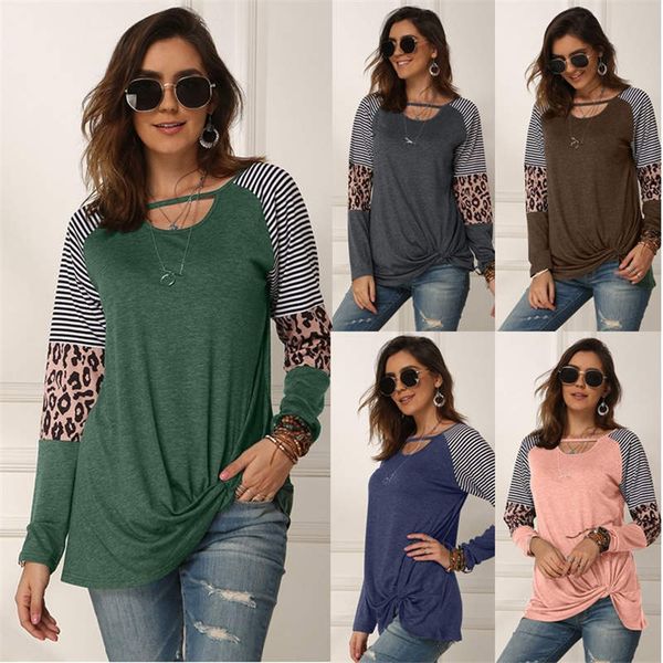 

womens designer tshirts womens leopard print long sleeve t shirts crew neck womens summer clothes, White