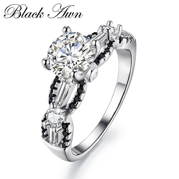 

925 sterling silver jewelry trendy wedding rings for women engagement ring bijoux anillos de plata 925 de ley c099, Golden;silver