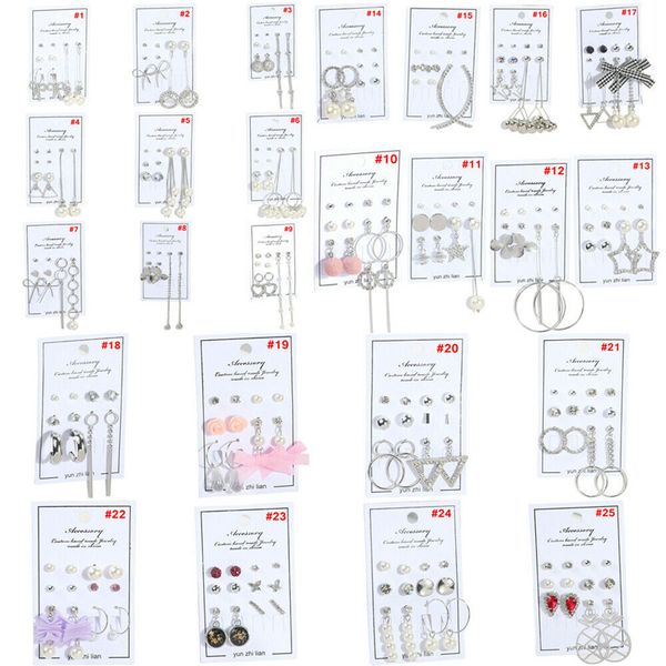 

crystal star heart earring rhinestone pearl long pendant earrings, Golden;silver