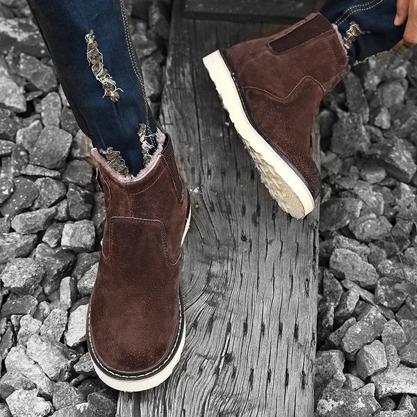 

winter new high to help suede fashion personality comfortable warm plus velvet snow boots waterproof non-slip wear, Black