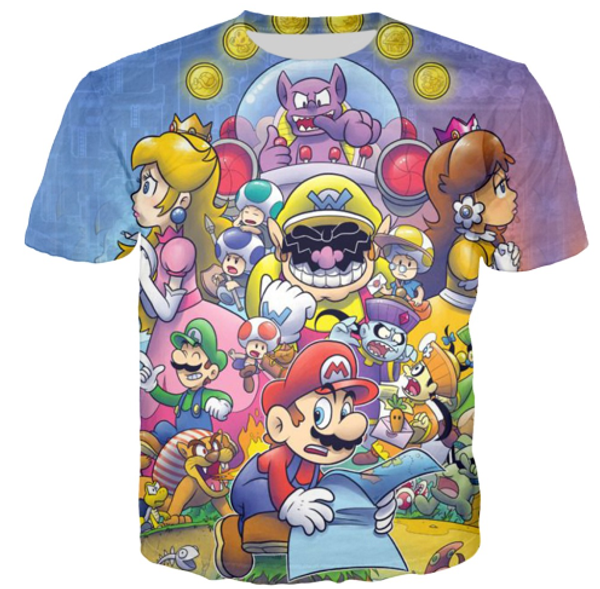 

классический мультфильм super mario новый стиль модный дизайн футболки мужчины / женщины футболки с принтом 3d футболки с коротким рукавом в, White;black