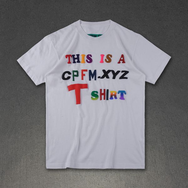 

Mens Designer T Shirts KANYE WEST CPFM.XYZ Hip-hop Rap Fashion Casual Short-sleeved Crew Neck Loose Cotton Floating Letter High Quality