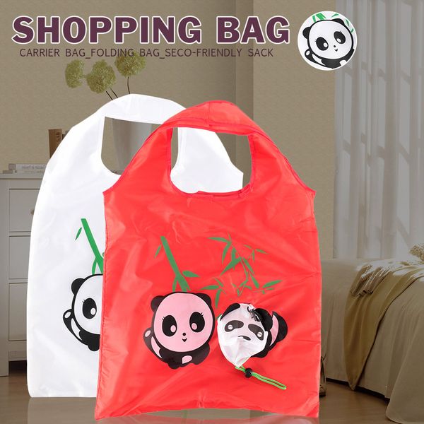 

casual folding shopping bags animal panda cute large space organizer reusable bag home eco bag storage handbag