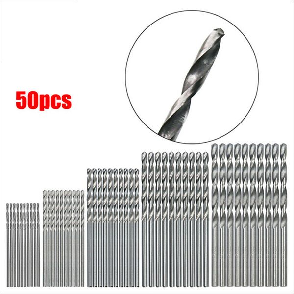 

50pcs/set titanium coated hss high speed steel drill bit set tools 1-3mm hot