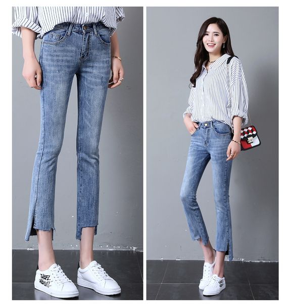 

blue women's tailored waist and hip princess jeans bk086