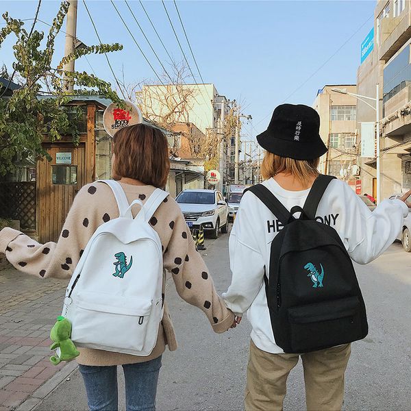 

fashion dinosaur print women backpacks canvas dayback casual preppy style school backpack student schoolbag mochila