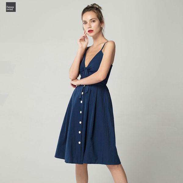 

sexy bow летние платья backless горошек печати пляж женщины хлопок глубокий v шеи ficusrong плеча midi платья кнопки, Black;gray