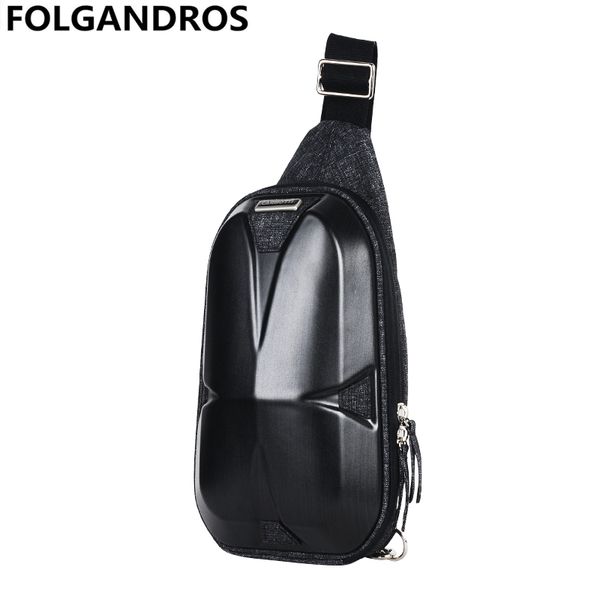

folgandros 2017 chest bag men waterproof brand hard shell phone messenger crossbody bags fashion designer waist small belt bolsa