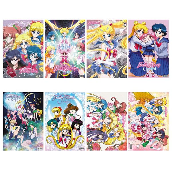 

8 sheets canvas poster silk fabric p0417 cartoon poster sailor moon home decor