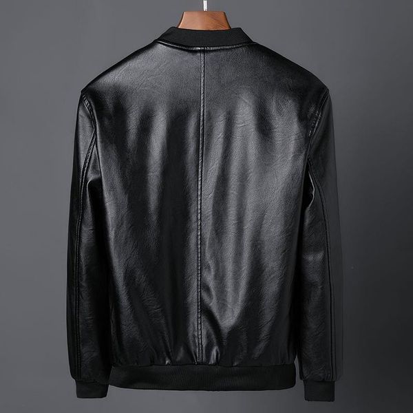 

bomber jacket pu baseball classic jacket 2021 coat men streetwear men clothes autumn veste homme mens black leather spring wrsne