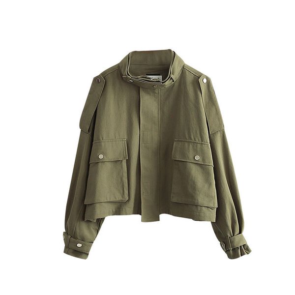 

Women Biker Jacket Plain Zips Winter Frock Coat Short Coat Female Spring Autumn Korean Loose Thin Retro Casual Student Jackets