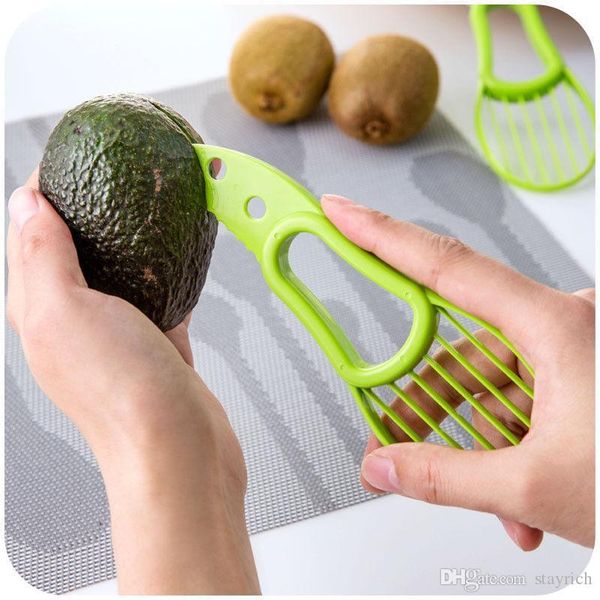 

3-в-1 авокадо slicer shea butter бур овощечистка fruit cutter целлюлозно сепаратор пластиковый нож кухонный растительные инструменты
