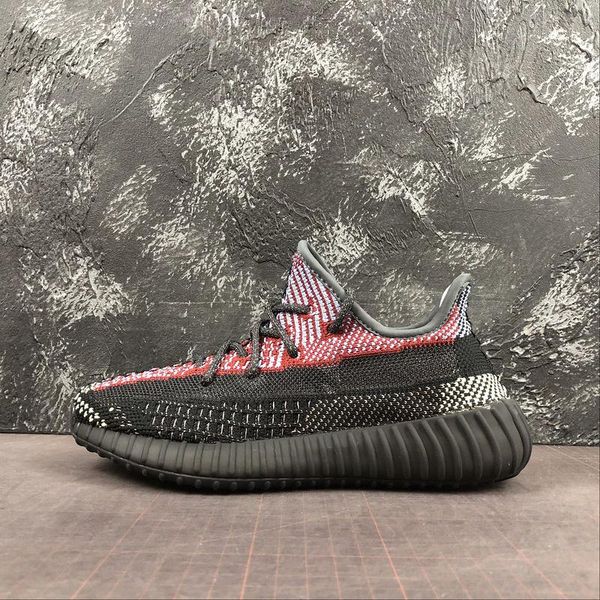 

v2 yecheil reflective sneakers kanye sneaker west running shoes trainer youth kids men women trainers real boots fx4145, Black