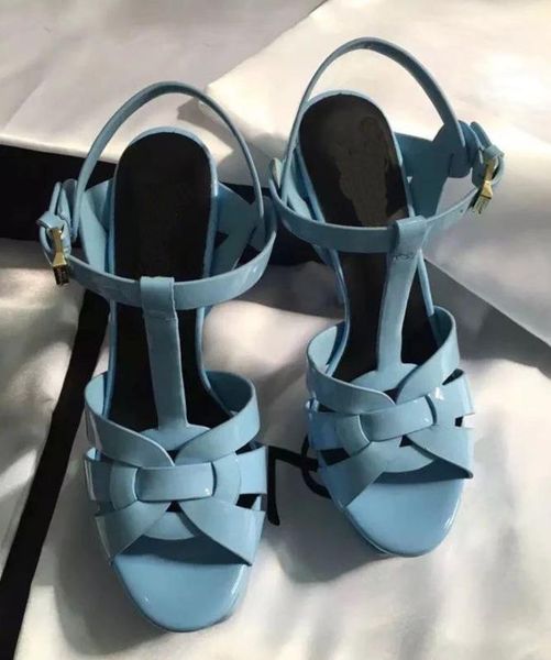 

jelly shoes tribute patent soft leather platform sandals women shoes t-strap high heels sandals lady shoes pumps original leather dhl free, Black