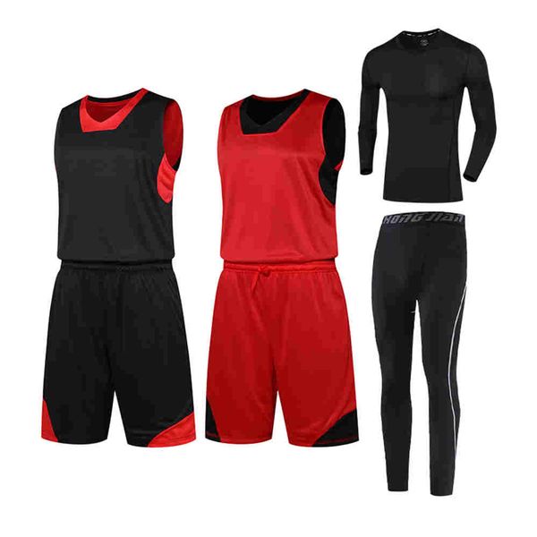 

2020 новый пользовательский баскетбол джерси высокое качество mens свободная перевозка груза вышивки logos 100% прошитой баскетбол наборы 15, Black;red