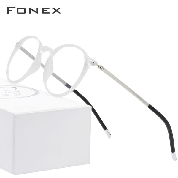 

fonex tr90 round glasses frame men women vintage prescription eyeglasses frame myopia optical spectacles retro korea eyewear 725, Silver