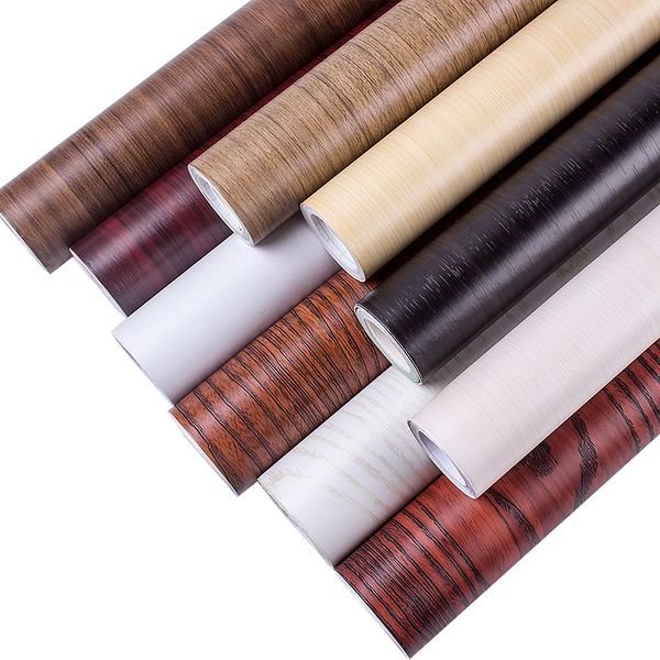 

furniture renovation old wardrobe cabinets wooden doors tables waterproof pvc wood grain wall stickers decorative wallpaper self-adhesive