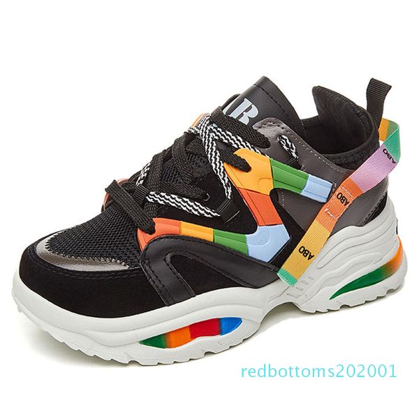 

womens platform sneakers women flats sneakers shoes platforms shoes women female dad zapatos mujer r01, Black
