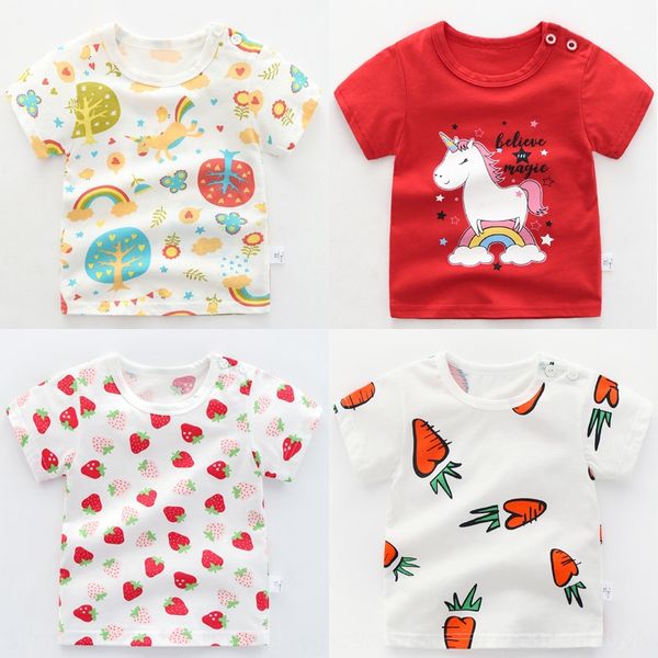 

girls short-sleeved t-shirt cotton t-shirt children's clothing clothing children's baby half-sleeved cartoon, Blue