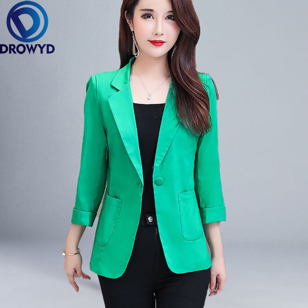 

women's suits & blazers women green blazer 2021 formal lady office work suit pockets casual jackets coat slim femme 4 color -5xl, White;black