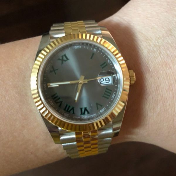 

41mm DAY 2813 Автоматическая механическая мужская рамка из нержавеющей стали Just Gold Сер