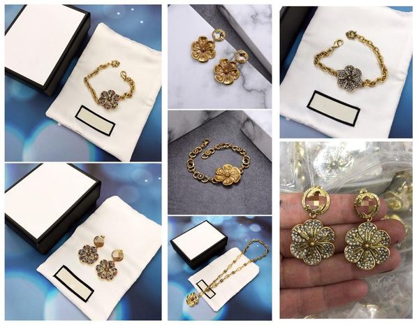 

fashion custom tiger head diamond flower designer jewelry luxury designer jewelry women earrings, Golden;silver