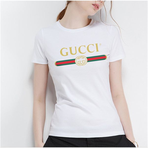 

женская дизайнерская футболка luxury letter vogue printed короткие рукава повседневная pattern top тройники для лета новых, White