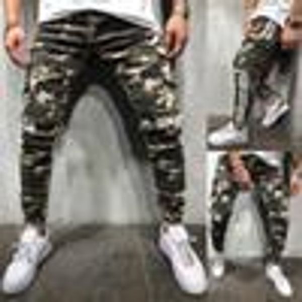

new arrival men designer jeans retro hip hop biker men jeans camouflage pattern men pants blue size s-3xl